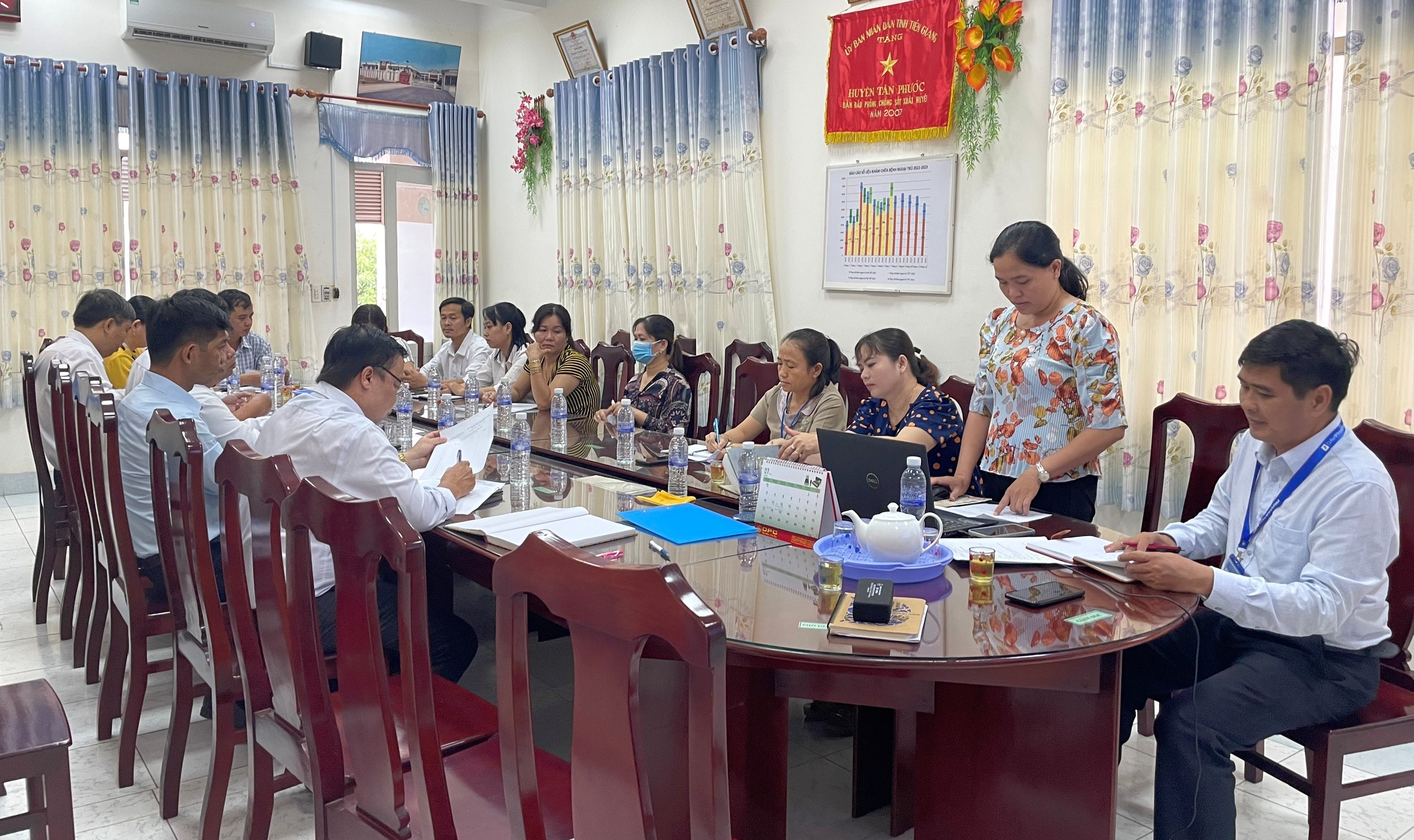 Trung tâm Y tế huyện Tân Phước tổ chức Hội nghị sơ kết công tác y tế 6 tháng đầu năm và phương hướng nhiệm vụ 6 tháng cuối năm 2023